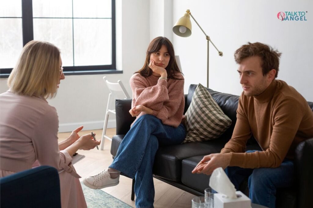 Couple in online counseling strengthening emotional connection