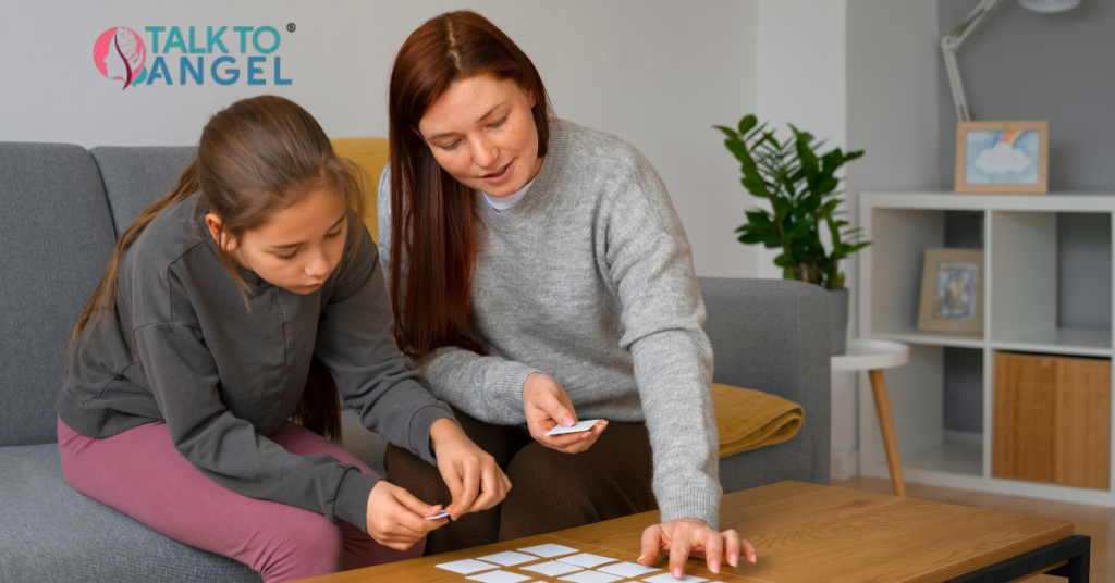 Child learning positive behaviour skills through ABA therapy