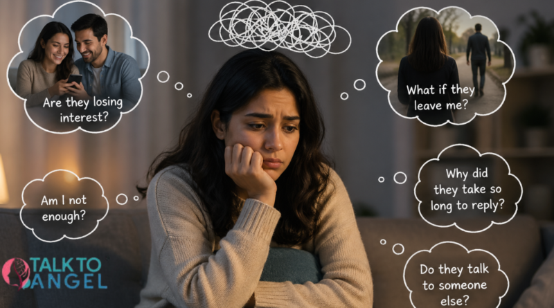 Person overthinking , experiencing relationship anxiety & insecurity