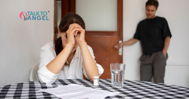 Woman dealing with social pressure after divorce seeking counselling support
