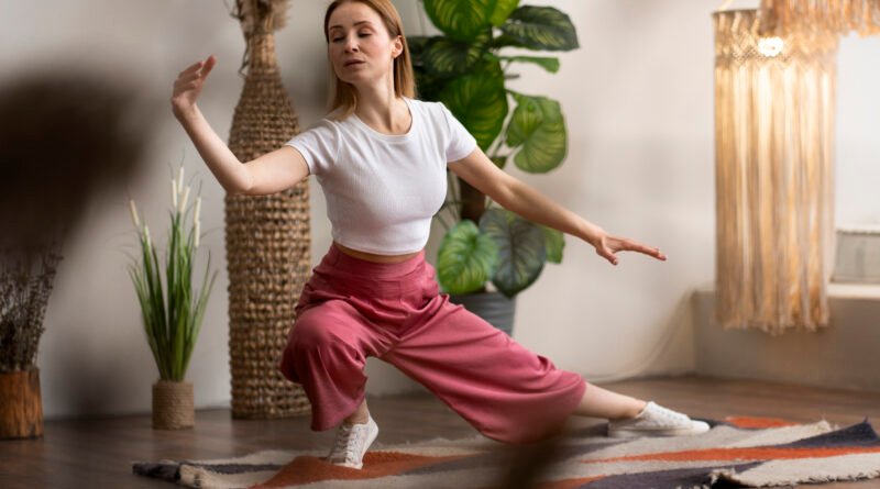 Person practicing dance therapy for flexibility