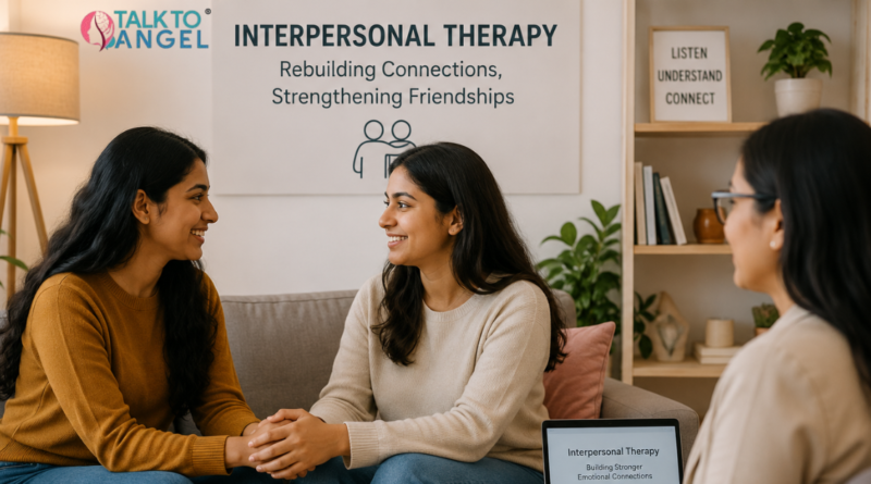 Friends rebuilding emotional connection through Interpersonal Therapy counselling session