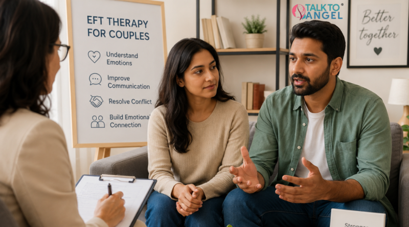 Couple attending EFT therapy session to heal anger, improve communication, and rebuild emotional connection.