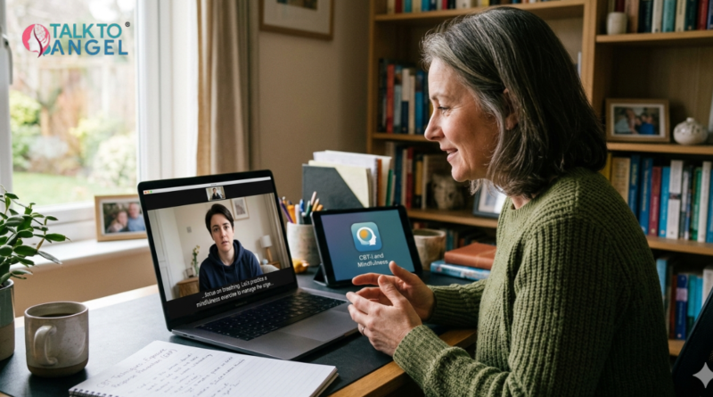 Online counselling session helping a person manage anxiety & OCD symptoms naturally through therapy