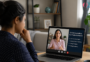 Person sitting at home using a laptop for online counselling to manage phobia anxiety