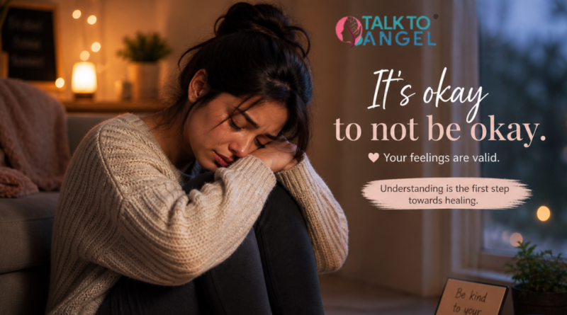 Person sitting alone, tearful and overwhelmed, reflecting signs of unexplained sadness and depression