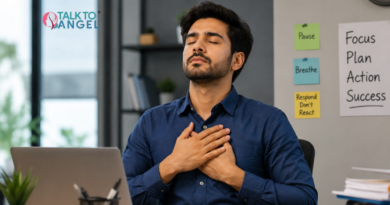 Person holding head in stress, showing irritability & struggling with emotional control
