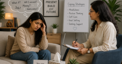 Person feeling anxious about the future while receiving support through online counselling services.