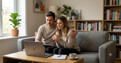 Couple discussing the impact of constant stress on their relationship during an online stress management counselling session.