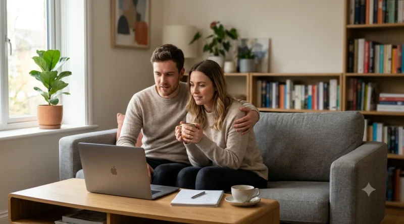 Couple discussing the impact of constant stress on their relationship during an online stress management counselling session.