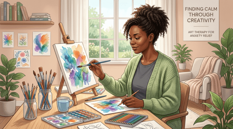 Person using art therapy activities to manage generalized anxiety and express emotions creatively.