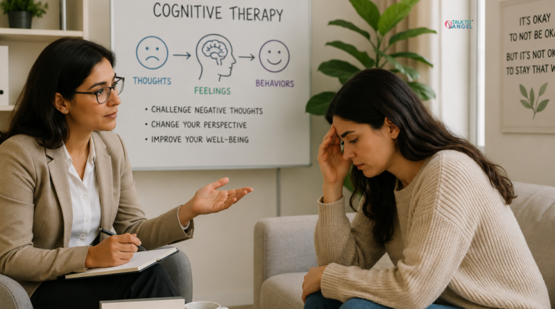 Person receiving cognitive therapy to overcome persistent sadness and manage depression symptoms effectively.