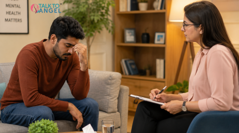 A person receiving therapies for anxiety, depression, and stress with a professional psychologist.