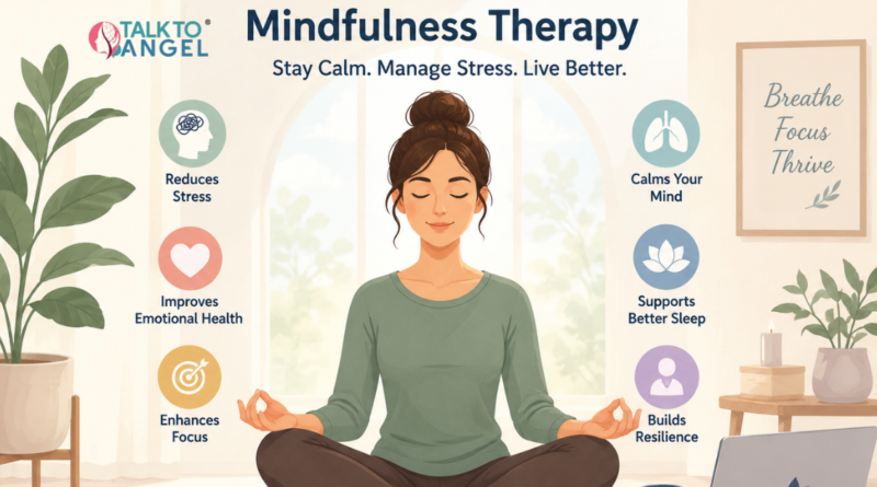 Person practicing mindfulness therapy to stay calm and manage stress during a challenging situation.
