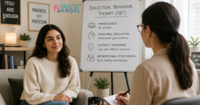 Person taking session Dialectical Behaviour Therapy (DBT) to improve self-esteem, emotional balance, and resilience.