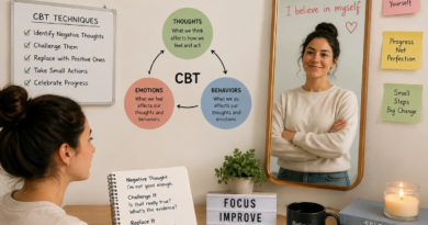 Person using CBT techniques to overcome low self-esteem and build self-confidence.