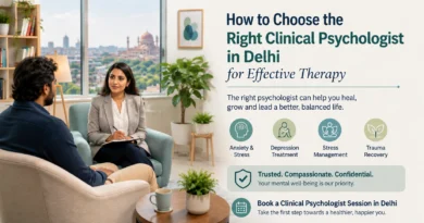 Clinical psychologist in Delhi providing mental health counselling for anxiety, depression, stress, and trauma recovery.