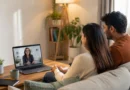 Couple attending online relationship counselling to rebuild trust and improve communication.