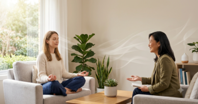 Alt Text: Person practicing mindfulness meditation to manage PTSD symptoms and reduce anxiety.