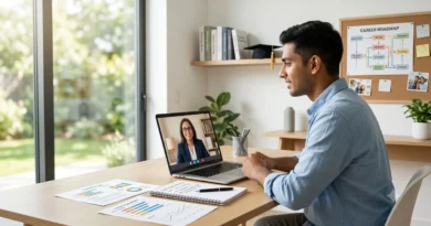 Student receiving career counselling online to explore career options and choose the right career path confidently.