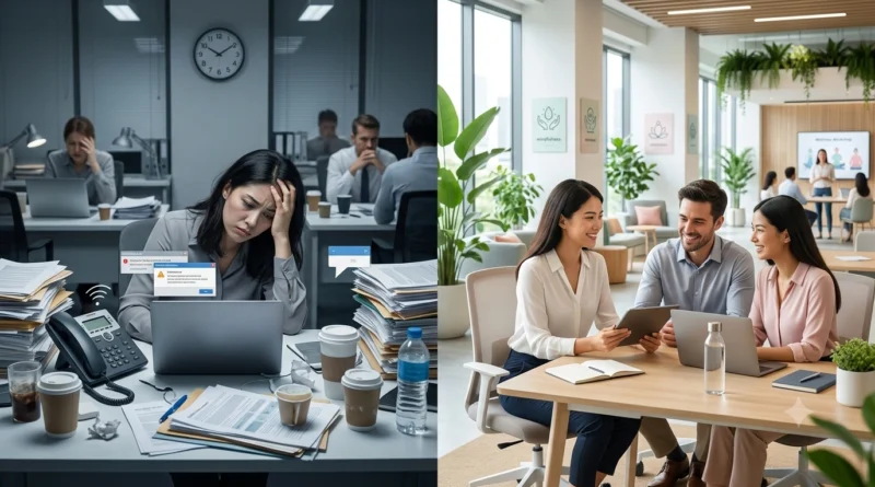 Employee burnout at work and how a workplace wellness program helps reduce stress and improve employee well-being.