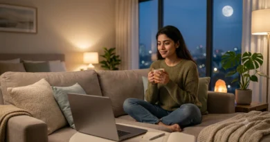 Person attending online PTSD therapy to reduce trauma-related nightmares and improve sleep quality.