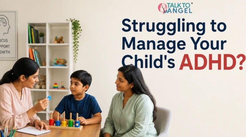 Child receiving Child’s ADHD therapy and behavioural support with a psychologist in Delhi.