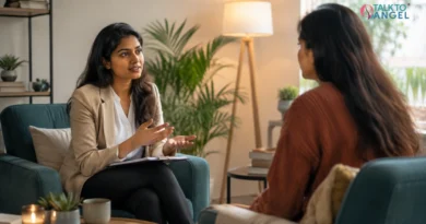 Therapist explaining Acceptance and Commitment Therapy (ACT) to a client