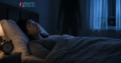 Person experiencing sleep paralysis while lying awake in bed at night