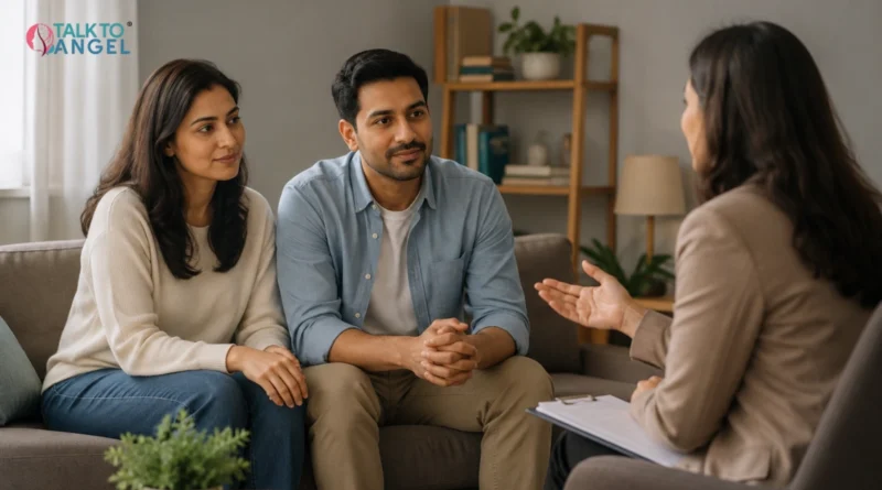 Couple attending Couples counselling to improve communication, rebuild trust, and strengthen their relationship.