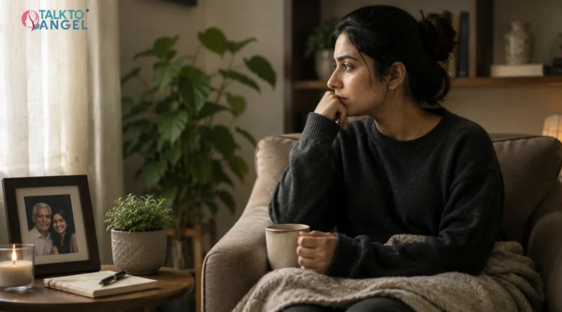 Person finding comfort and healing after the loss of a family member