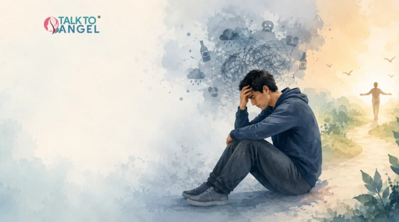 Person experiencing emotional distress, showing the impact of addiction on mental health and wellbeing.