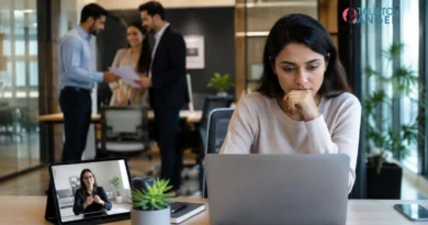Person struggling with low self-esteem and career self-doubt during work