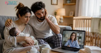 New parents managing stress and newborn care with online counselling support