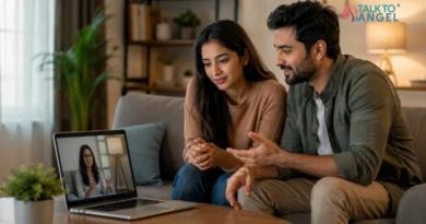 Couple discussing relationship concerns during an online couples therapy session