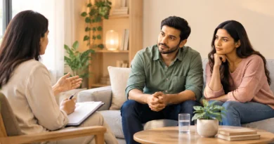 Counselling session helping an adult overcome sexual dysfunction through emotional support and therapy