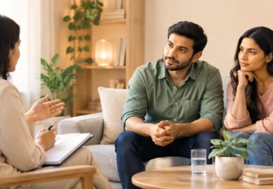 Counselling session helping an adult overcome sexual dysfunction through emotional support and therapy