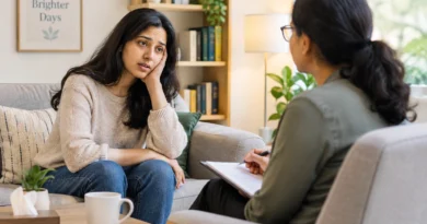 Person discussing excessive sleeping and hypersomnia treatment with a therapist