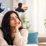Woman reflecting on past relationships and repeated patterns in partner choices