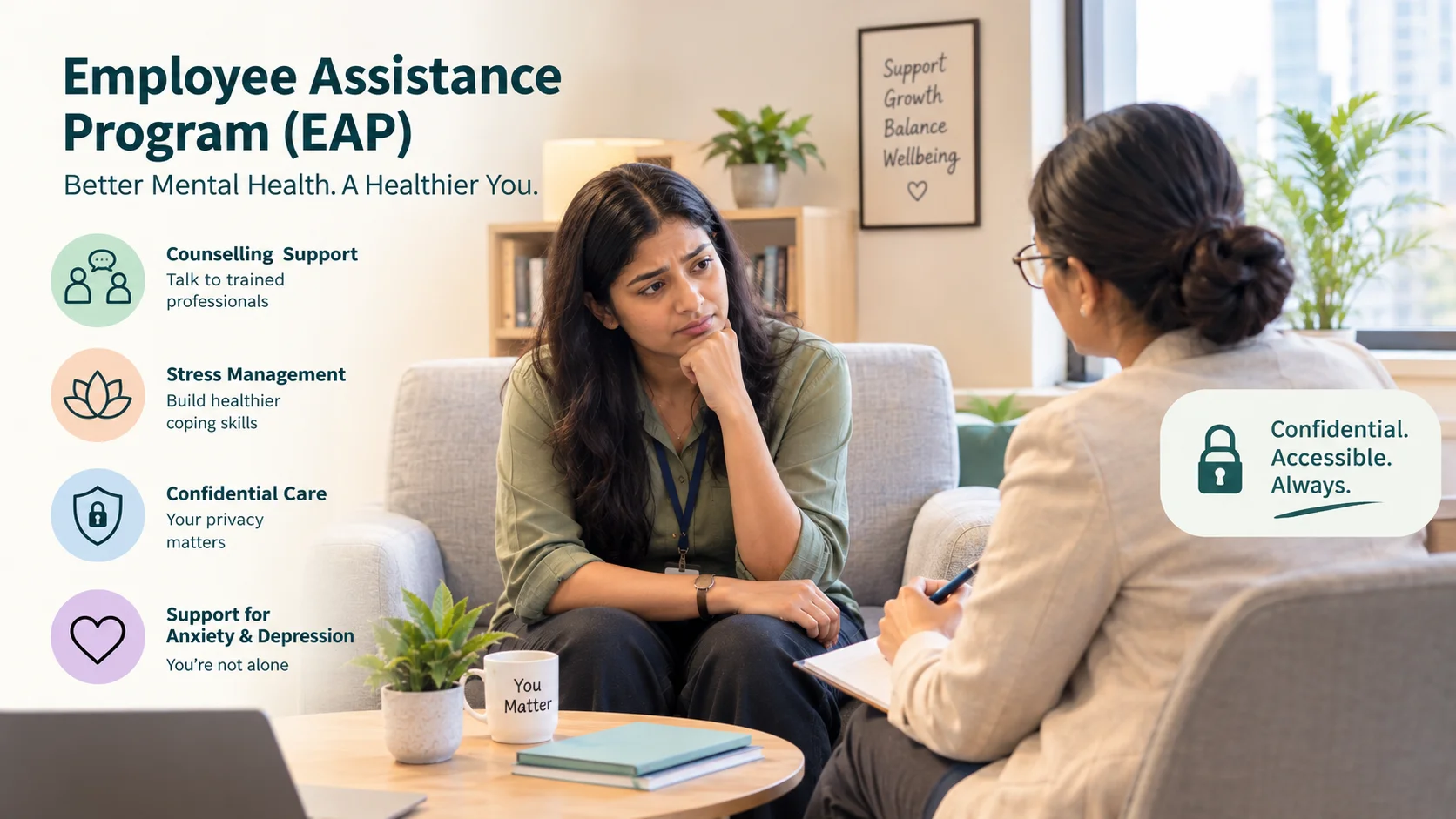 Employee Assistance Program helping employee manage anxiety and depression at work