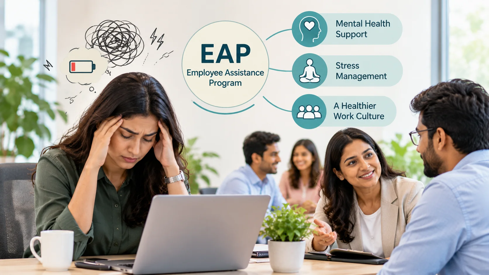 Employee Assistance Program (EAP) helping prevent employee burnout at work